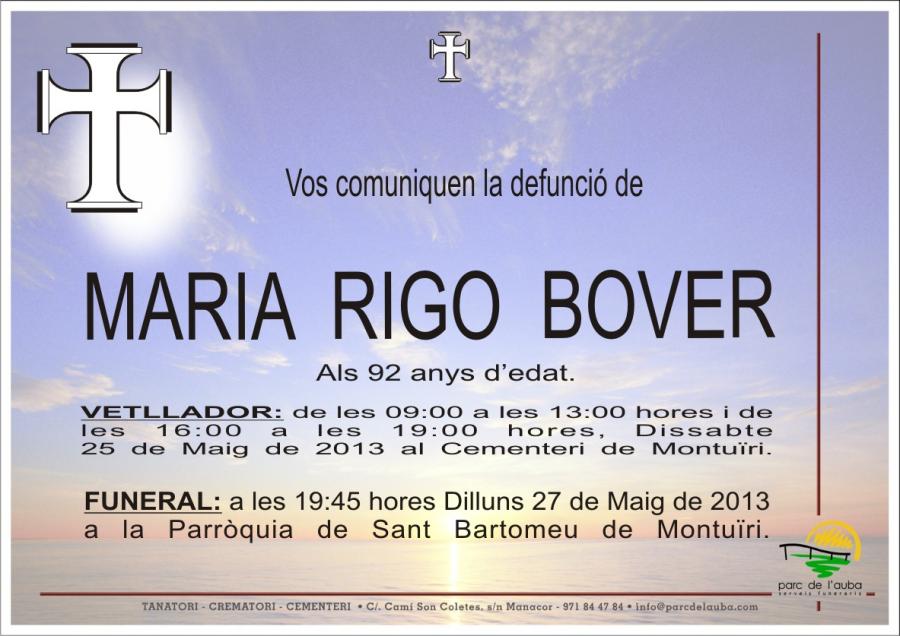 MARIA RIGO BOVER