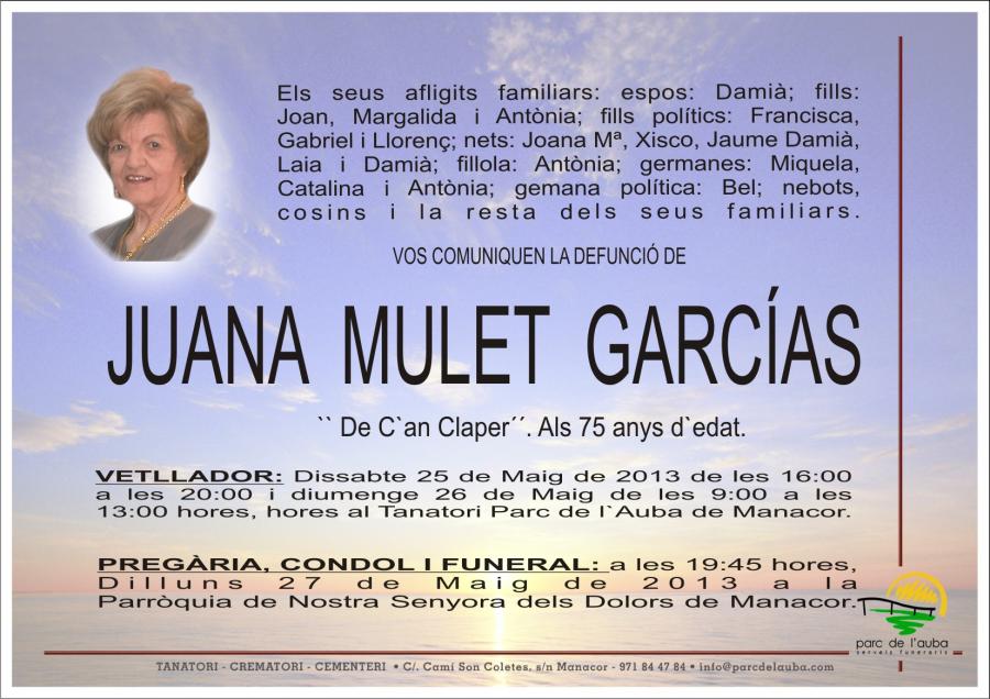 JUANA MULET  GARCIAS