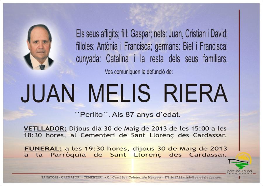 JUAN MELIS  RIERA