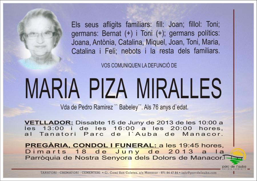 MARIA PIZA MIRALLES