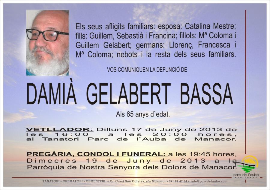 DAMIÀ GELABERT BASSA
