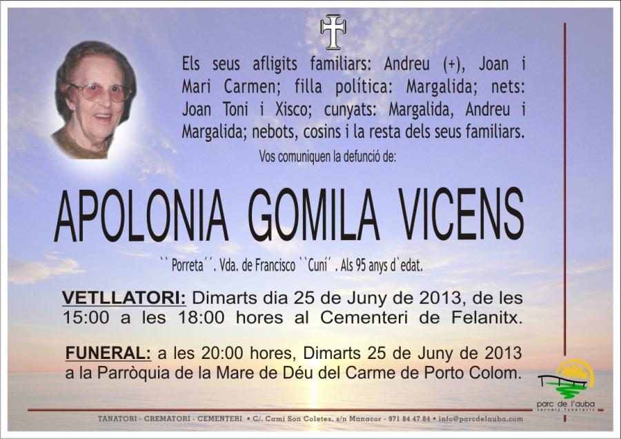 APOLONIA GOMILA  VICENS