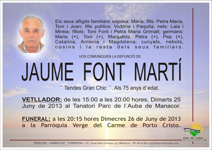 JAUME FONT  MARTÍ