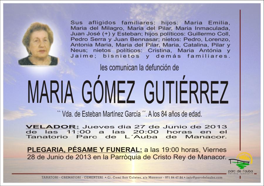MARIA GÓMEZ  GUTIÉRREZ