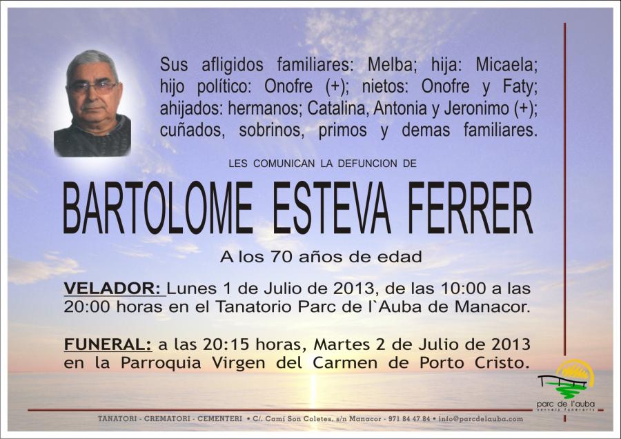 BARTOLOME ESTEVA  FERRER