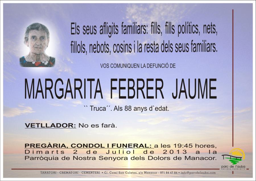 MARGARITA FEBRER  JAUME