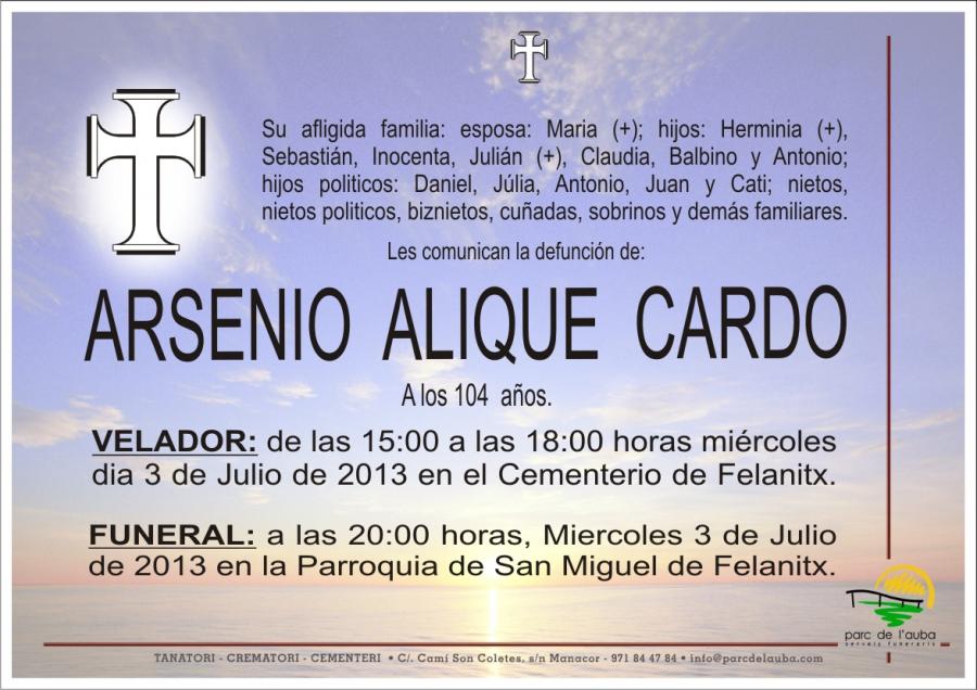 ARSENIO ALIQUE  CARDO