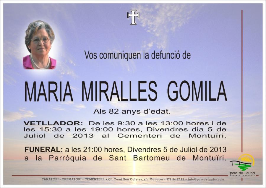 MARIA MIRALLES  GOMILA