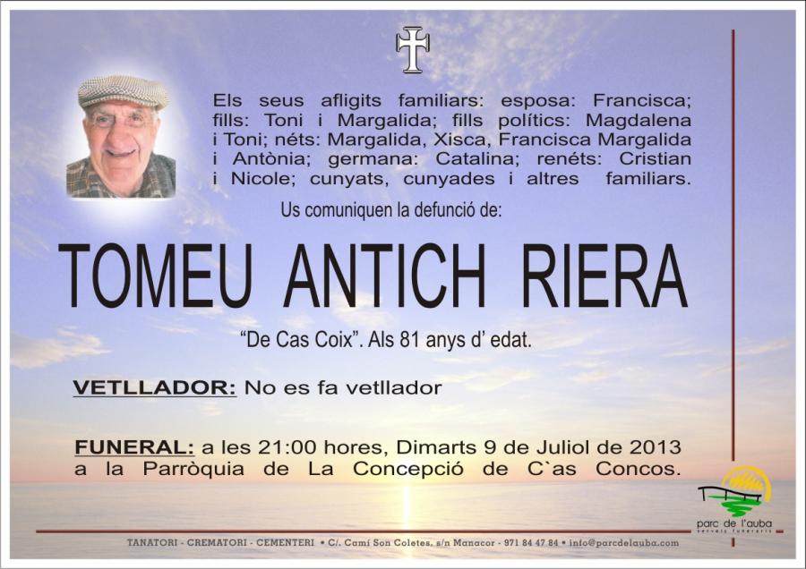 TOMEU ANTICH  RIERA