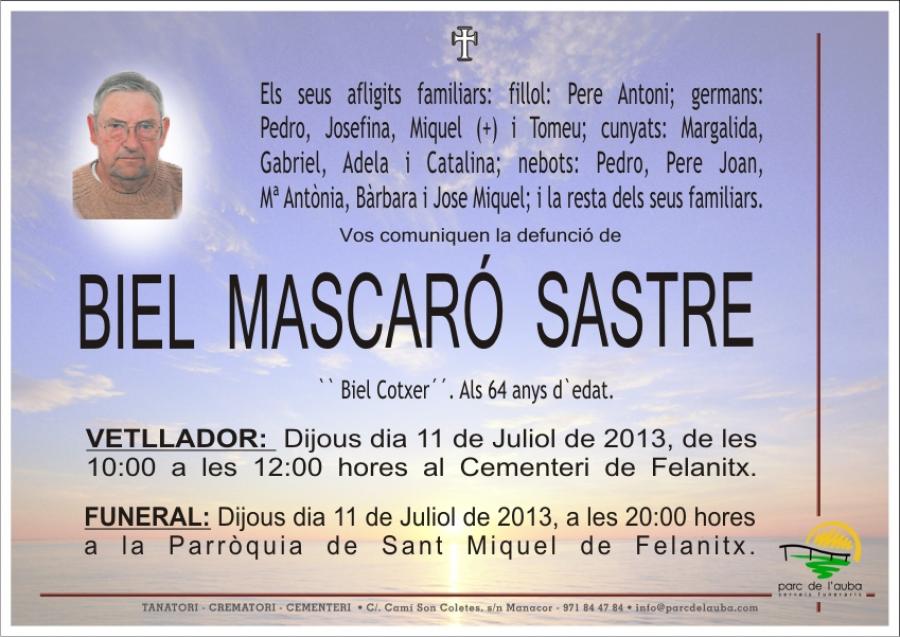 BIEL MASCARÓ  SASTRE