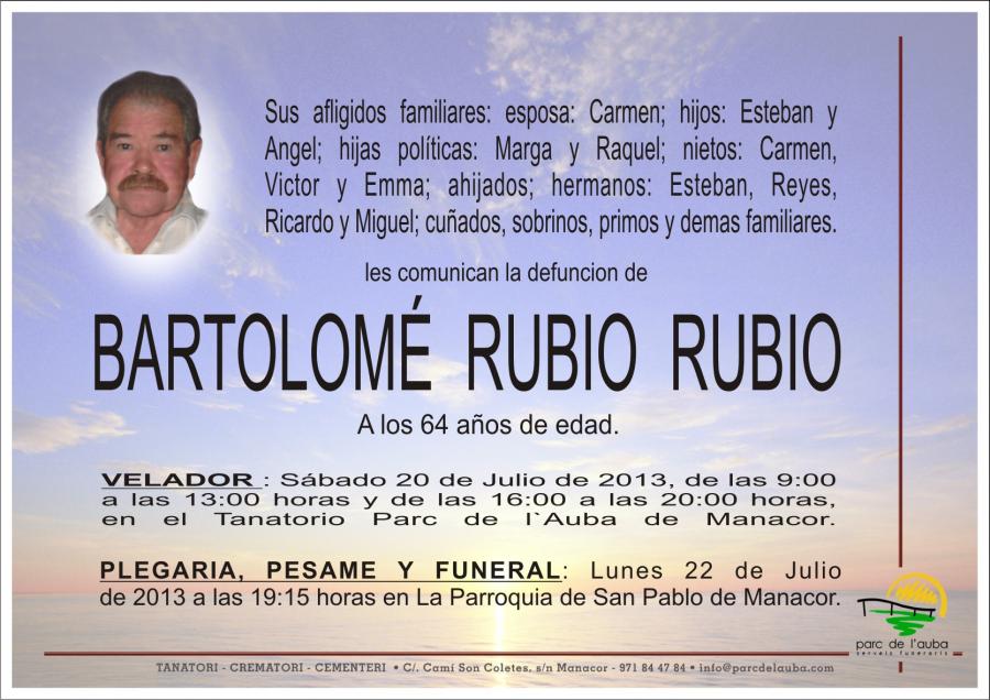 BARTOLOME  RUBIO  RUBIO
