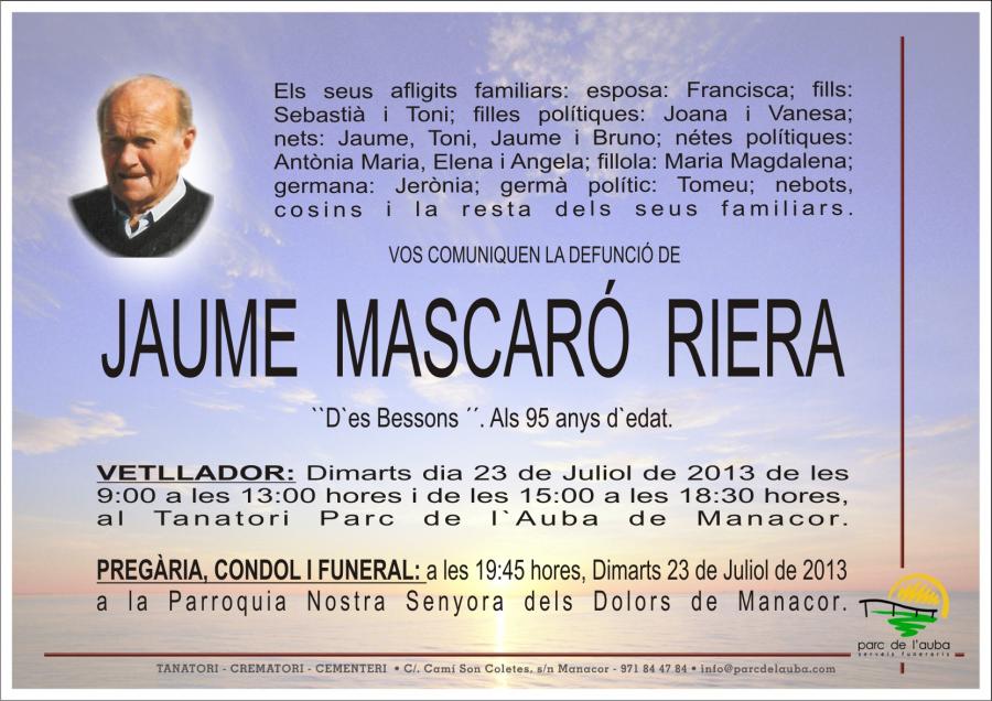 JAUME MASCARÓ  RIERA