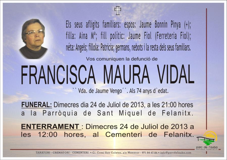 FRANCISCA   MAURA  VIDAL