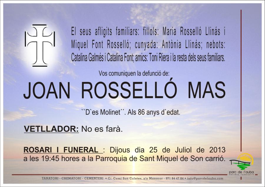 JOAN ROSSELLÓ  MAS