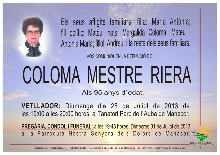 COLOMA   MESTRE  RIERA