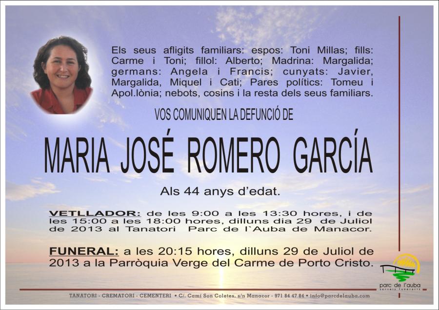 MARIA  JOSÉ ROMERO  GARCÍA