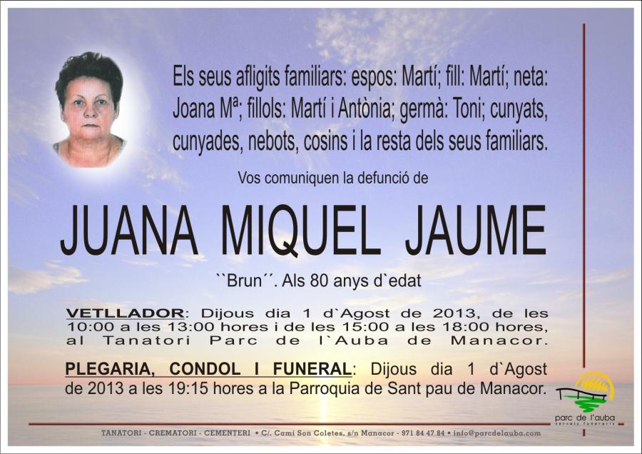 JUANA MIQUEL  JAUME