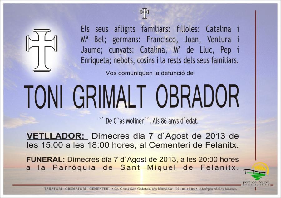 TONI GRIMALT  OBRADOR