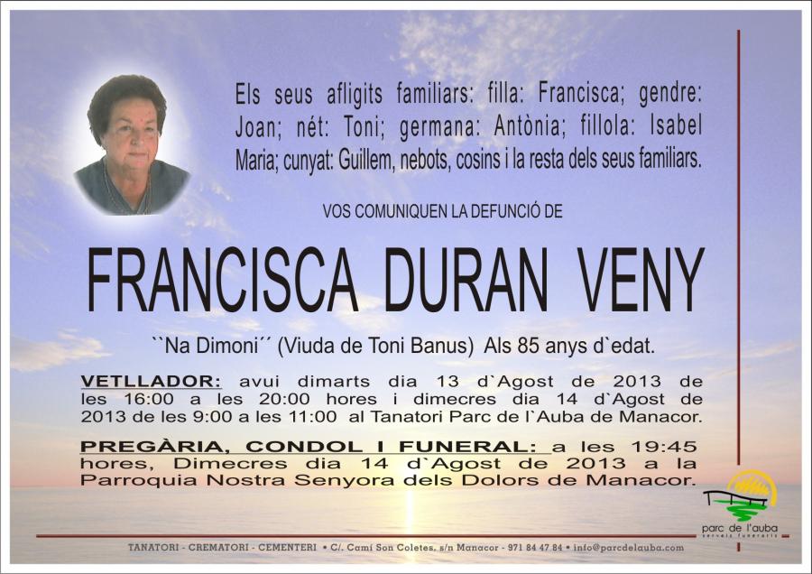 FRANCISCA  DURAN VENY