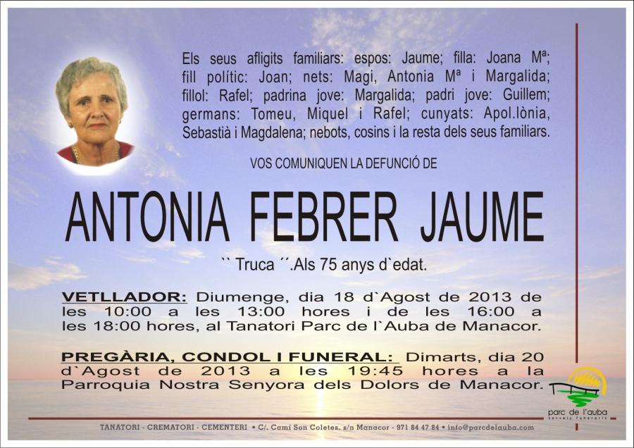 ANTONIA FEBRER  JAUME