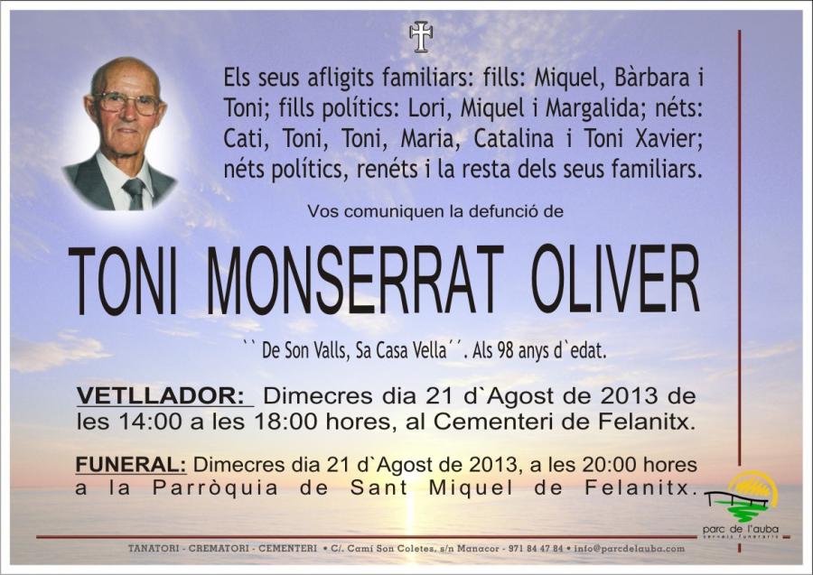 TONI MONSERRAT  OLIVER