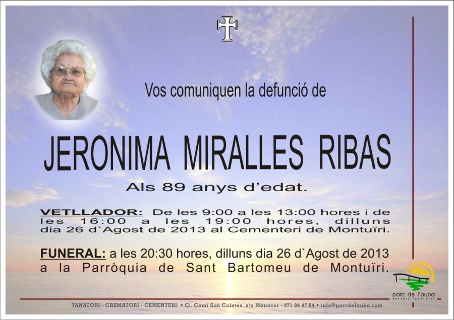 JERONIMA MIRALLES  RIBAS