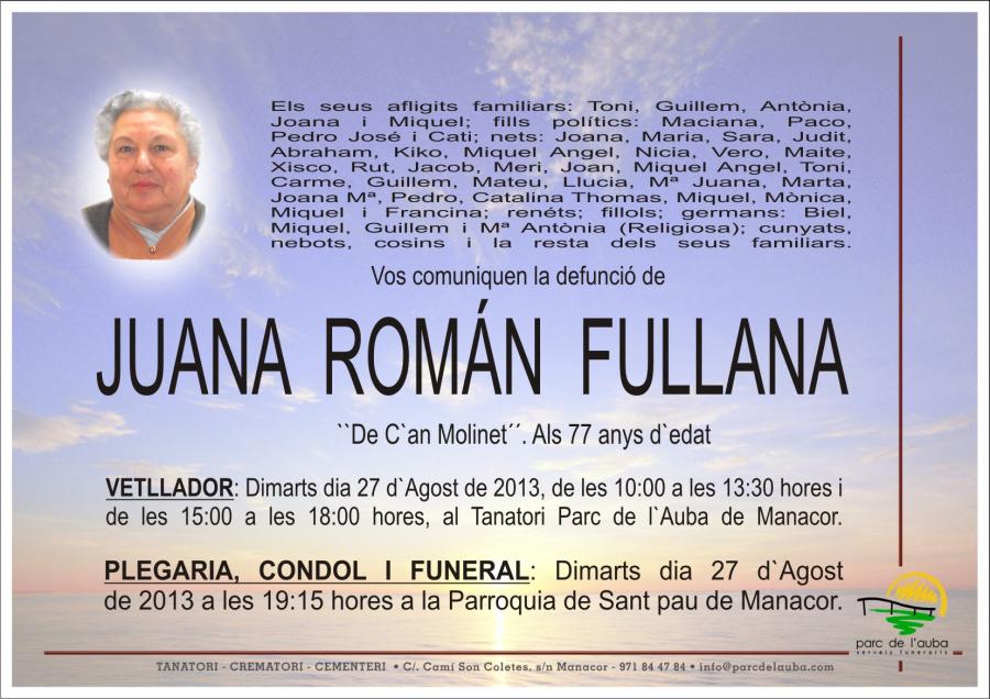 JUANA ROMÁN  FULLANA