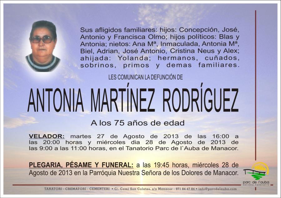 ANTONIA MARTINEZ  RODRIGUEZ