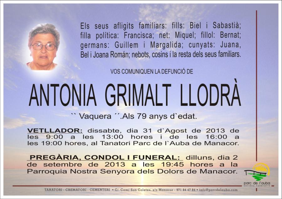 ANTONIA GRIMALT  LLODRÀ