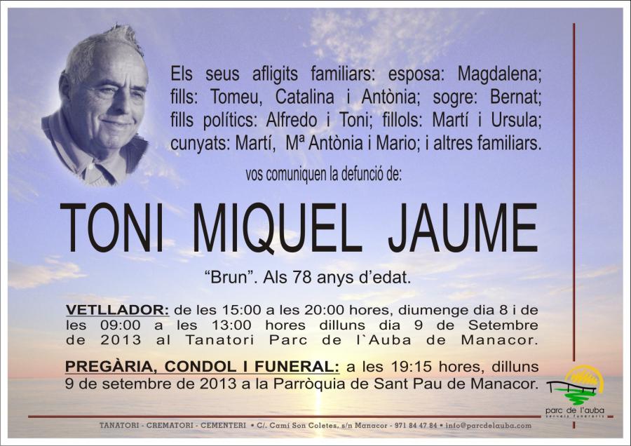 TONI MIQUEL JAUME