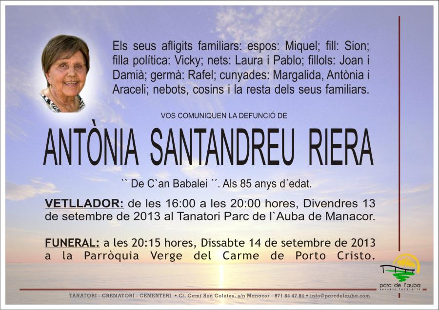 ANTONIA SANTANDREU  RIERA