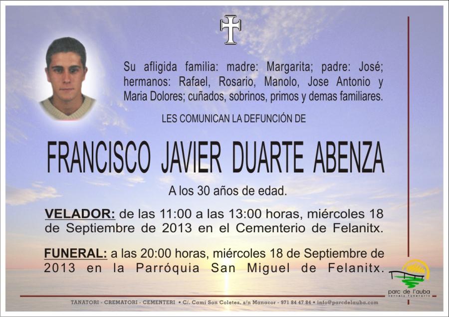 FRANCISCO  JAVIER DUARTE  ABENZA