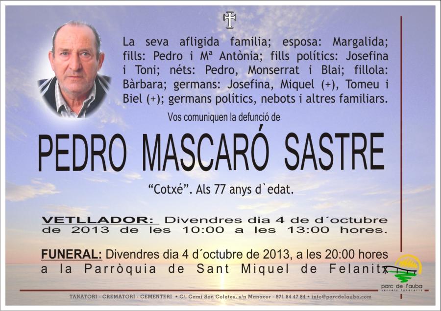PEDRO MASCARÓ SASTRE