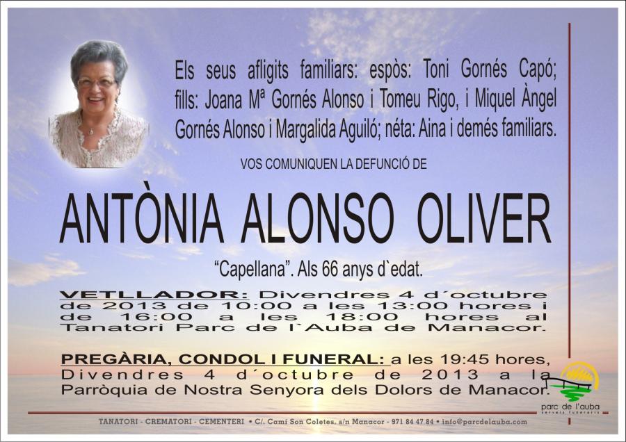 ANTÃ'NIA ALONSO OLIVER