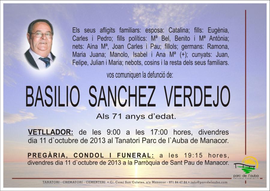 BASILIO SANCHEZ  VERDEJO