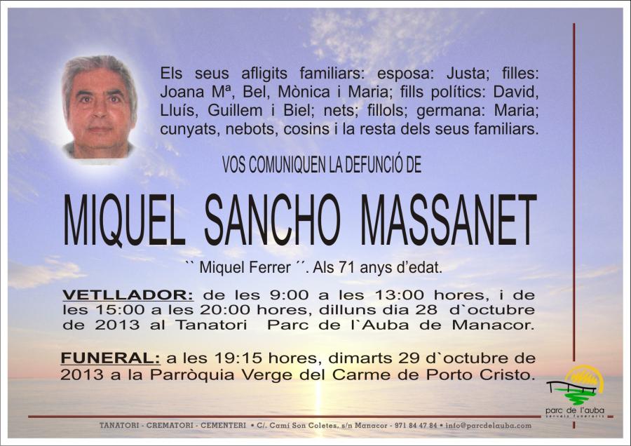 MIQUEL SANCHO  MASSANET