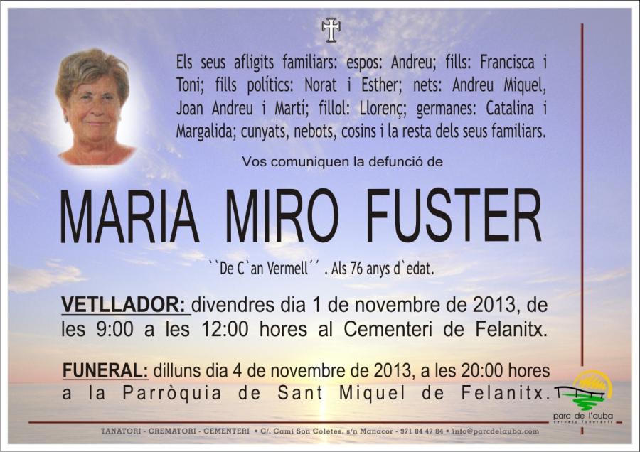 MARIA MIRO  FUSTER