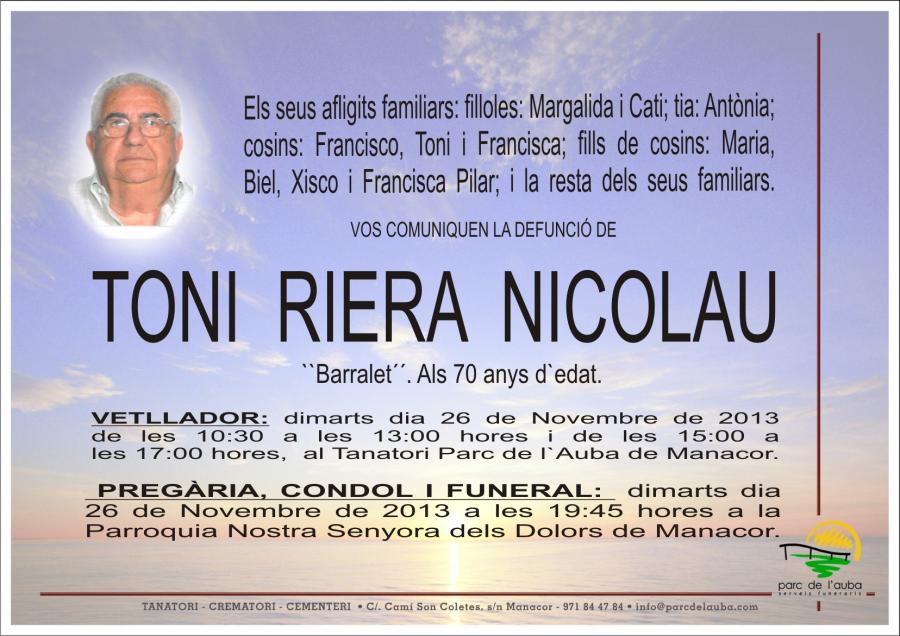 TONI RIERA  NICOLAU