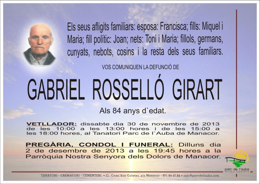 GABRIEL ROSSELLÓ  GIRART
