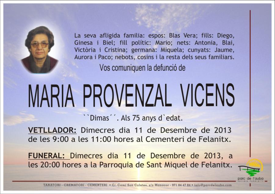 MARIA PROVENZAL  VICENS