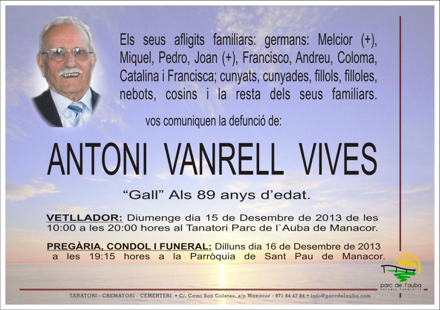 ANTONI VANRELL VIVES