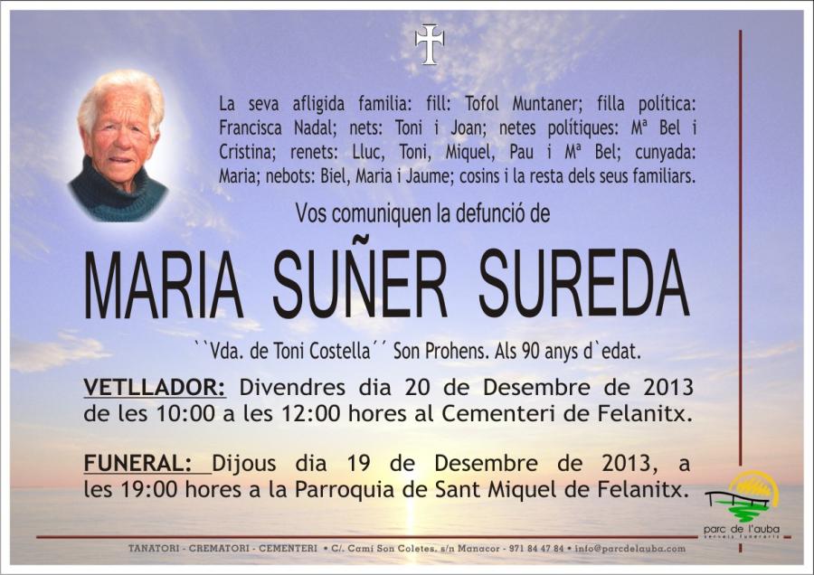 MARIA SUÑER  SUREDA