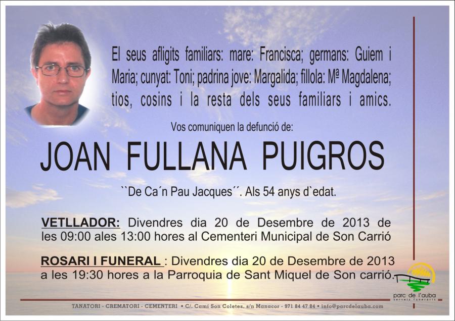 JOAN FULLANA PUIGROS