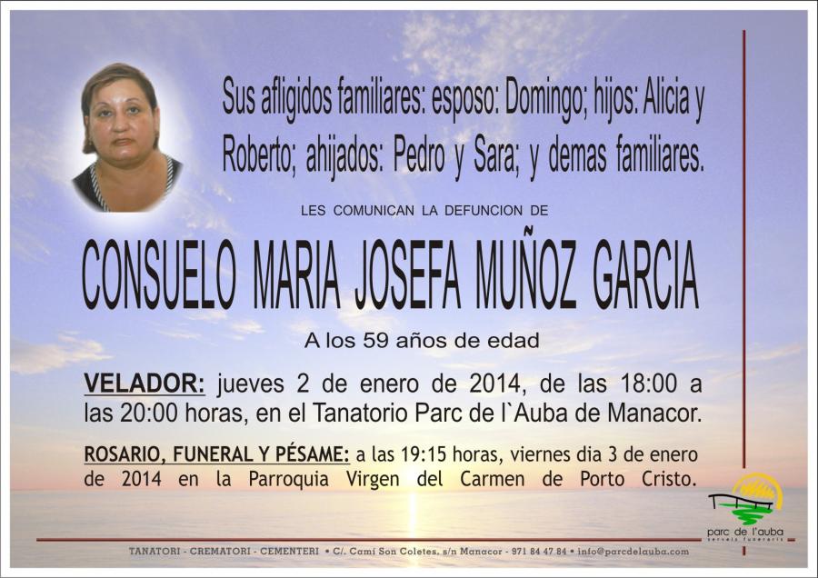 CONSUELO  MARIA  JOSEFA MUÑOZ  GARCIA