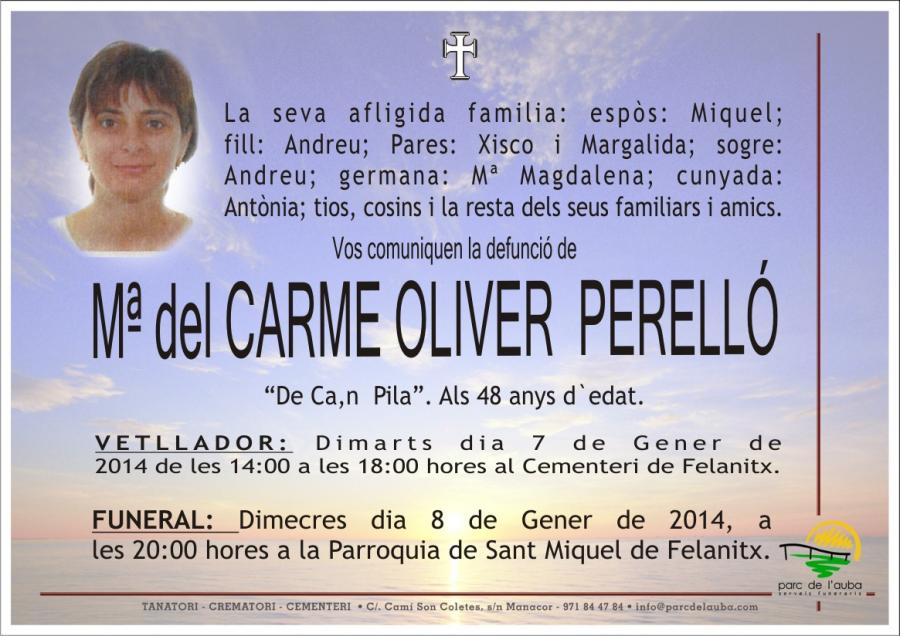 Mª del CARME OLIVER PERELLÓ