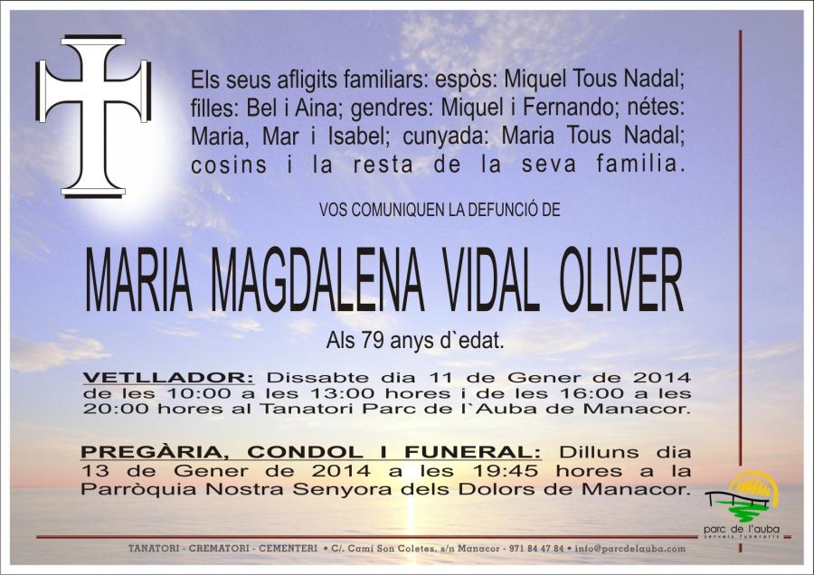 MARIA MAGDALENA VIDAL OLIVER