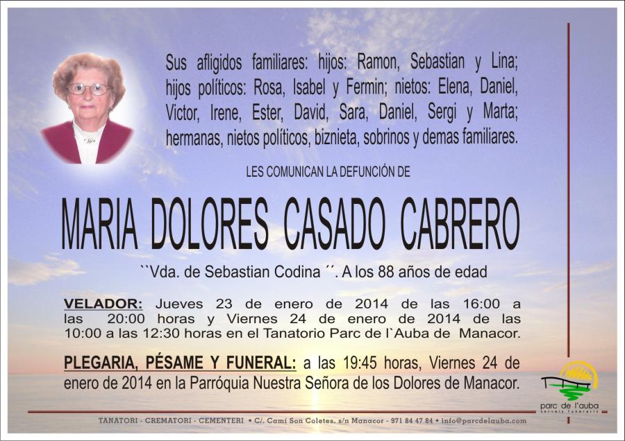 MARIA  DOLORES CASADO  CABRERO