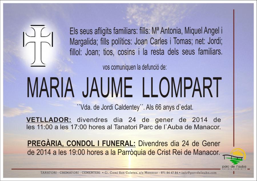 MARIA JAUME  LLOMPART