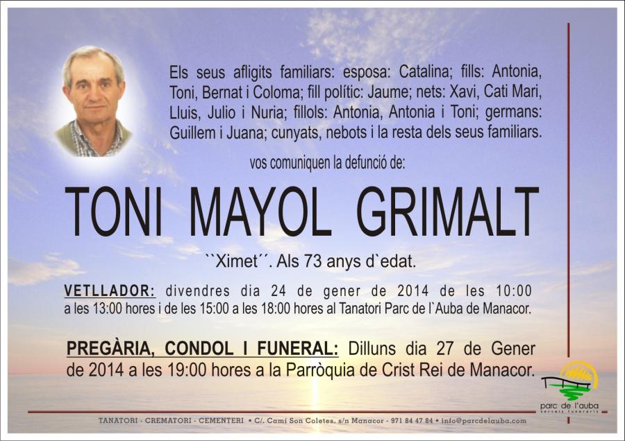 TONI MAYOL  GRIMALT