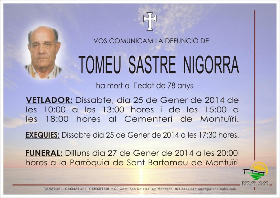 TOMEU SASTRE NIGORRA
